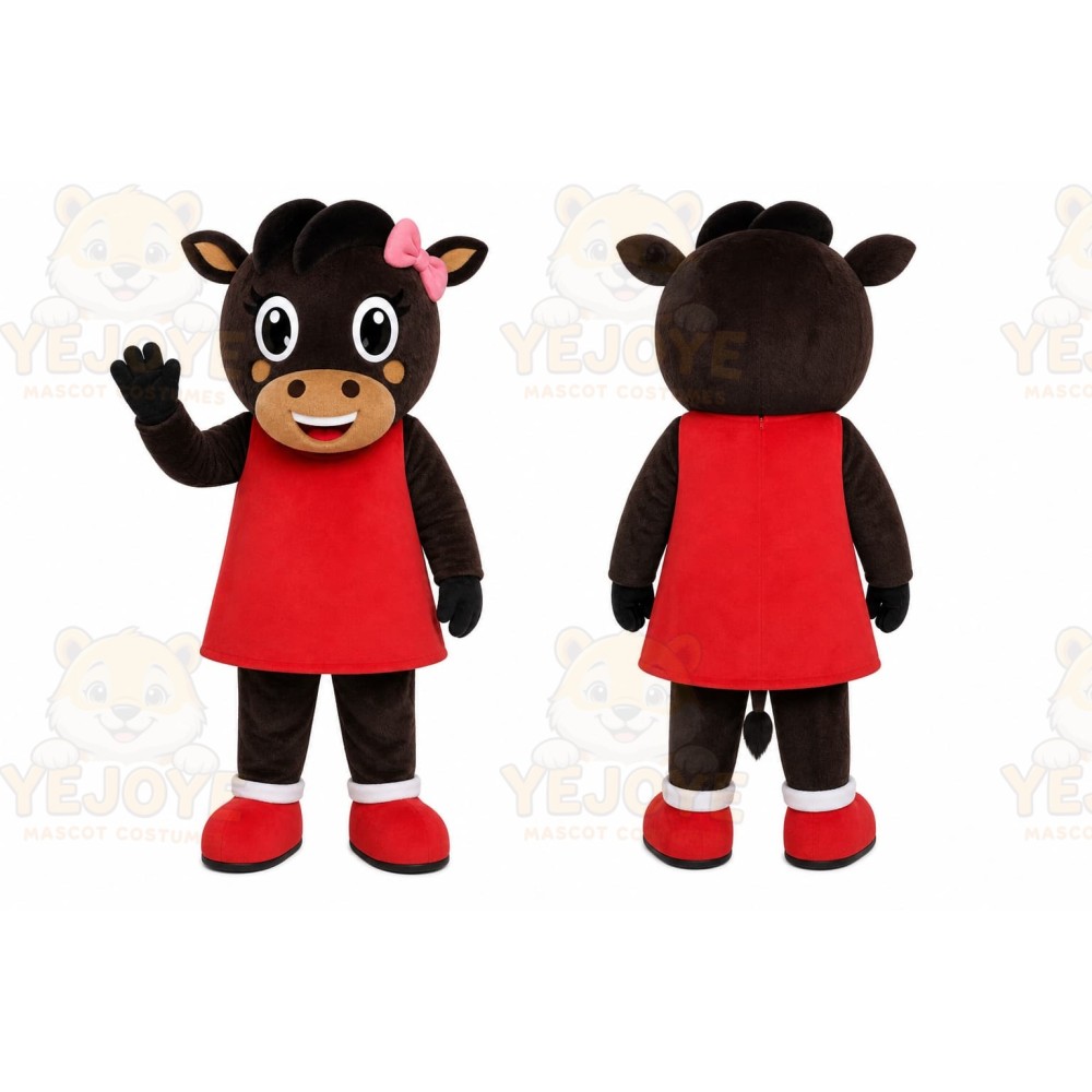 Black Cow Mascot Costume for Children's Events