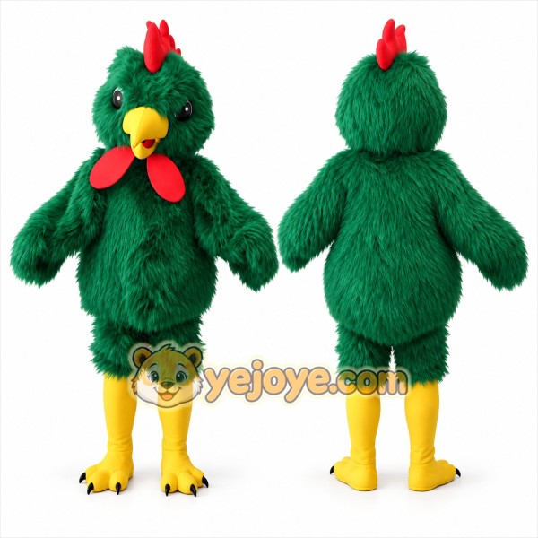Green Chicken Mascot Costume for Events and Promotions