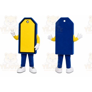 Blue Price Tag Mascot Costume for Corporate Events