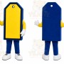 Blue Price Tag Mascot Costume for Corporate Events