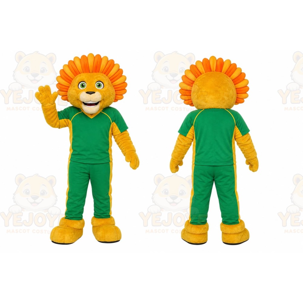 Orange Lion Mascot Costume for Sports Events
