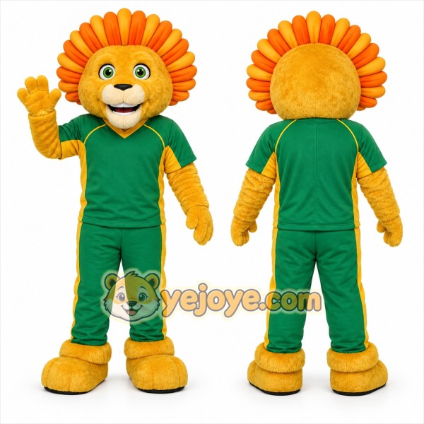 Orange Lion Mascot Costume for Sports Events