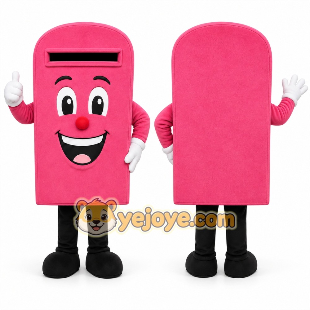 Pink Mailbox Mascot Costume for Corporate Events Pink Mailbox Mascot Costume for Corporate Events
