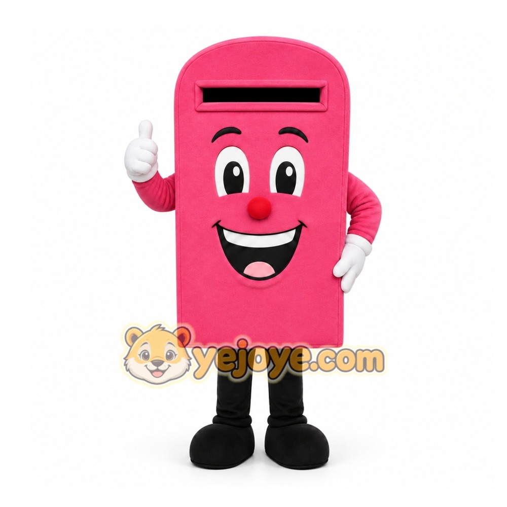 Pink Mailbox Mascot Costume for Corporate Events Pink Mailbox Mascot Costume for Corporate Events