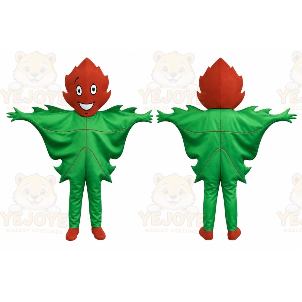 Green Leaf Mascot Costume for Holiday Events