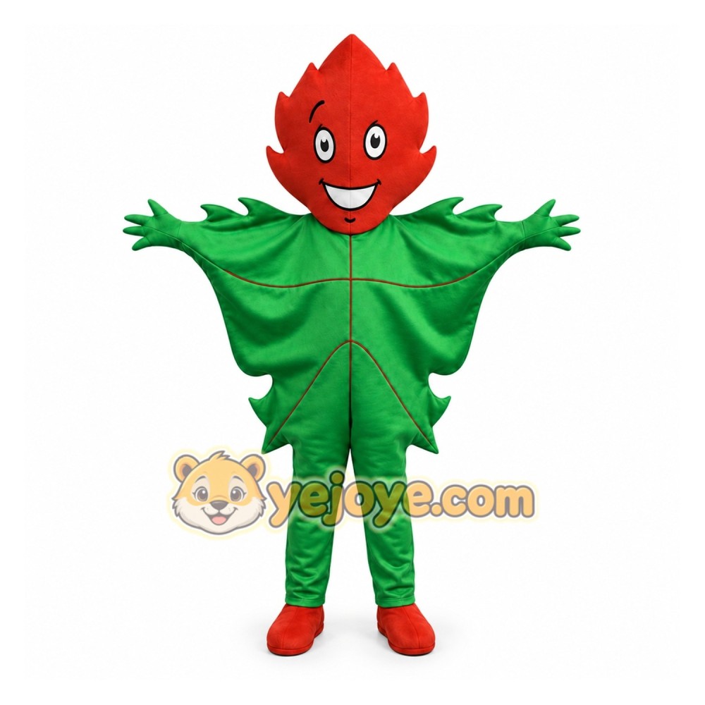 Green Leaf Mascot Costume for Holiday Events Green Leaf Mascot Costume for Holiday Events