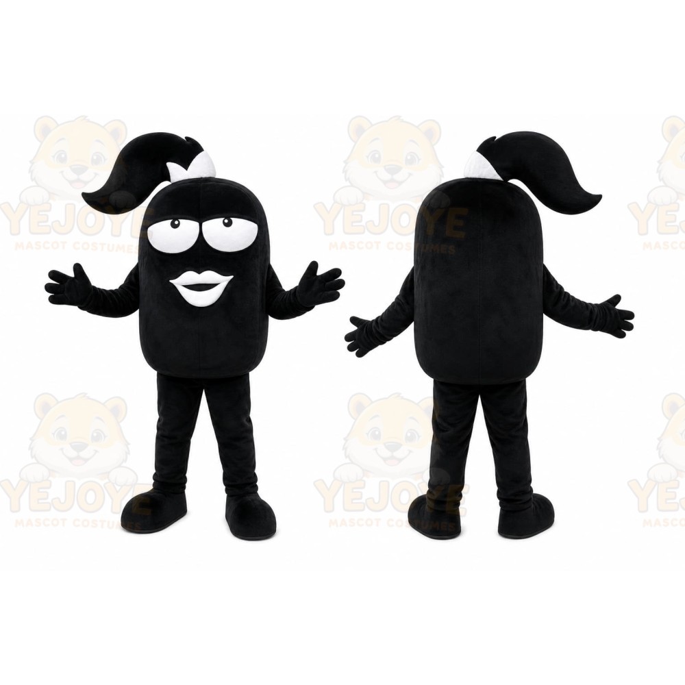 Black Cartoon Character Mascot Costume for Events and Promotions