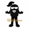 Black Cartoon Character with Ponytail Mascot Costume for Events and Promotions Black Cartoon Character with Ponytail Mascot Costume for Events and Promotions