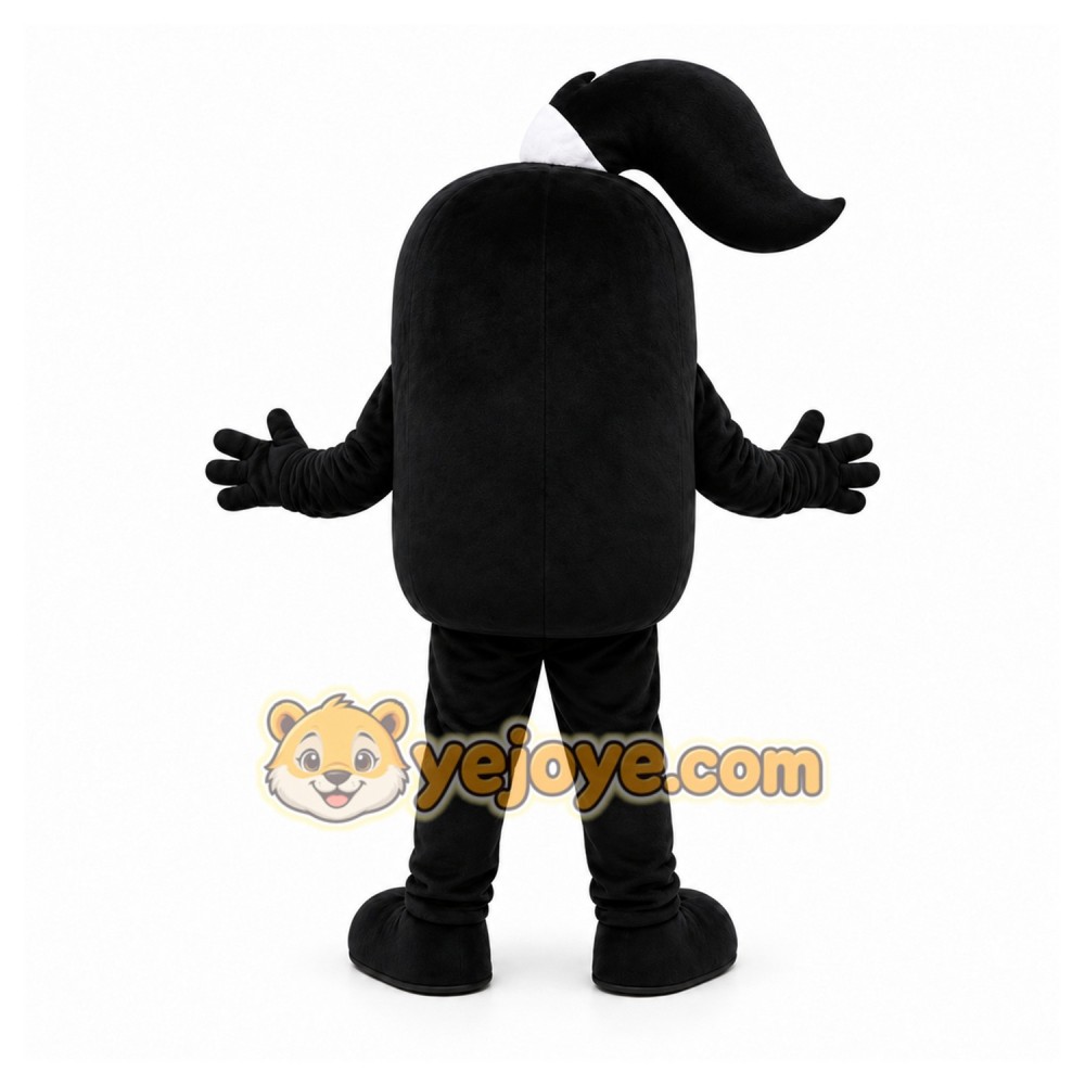 Black Cartoon Character with Ponytail Mascot Costume for Events and Promotions Black Cartoon Character with Ponytail Mascot Costume for Events and Promotions