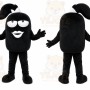 Black Cartoon Character Mascot Costume for Events and Promotions