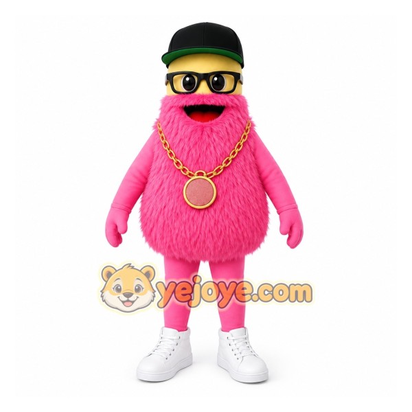 Pink Furry Creature Mascot Costume for Children's Events