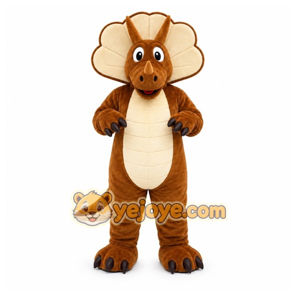 Brown Dinosaur Mascot Costume for Children's Events