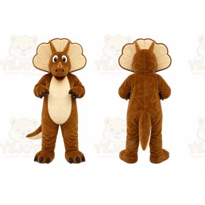 Brown Dinosaur Mascot Costume for Children's Events
