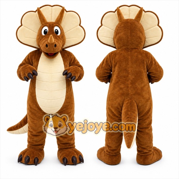 Brown Dinosaur Mascot Costume for Children's Events