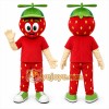 Red Strawberry Mascot Costume for Restaurant Promotions Red Strawberry Mascot Costume for Restaurant Promotions