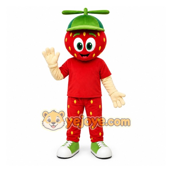 Red Strawberry Mascot Costume for Restaurant Promotions