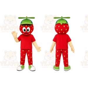 Red Strawberry Mascot Costume for Restaurant Promotions