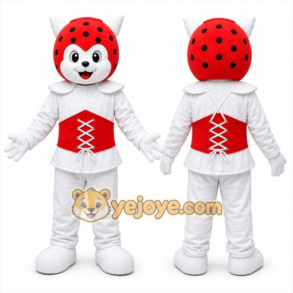 White Ladybug Mascot Costume for Children's Events