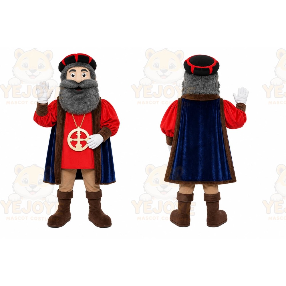 Red Historical Figure Mascot Costume for Events and Promotions