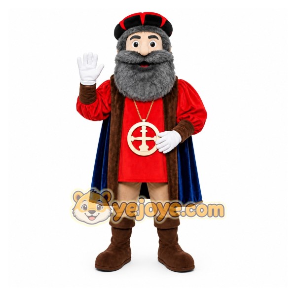 Red Historical Figure Mascot Costume for Events and Promotions