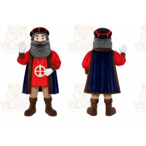 Red Historical Figure Mascot Costume for Events and Promotions