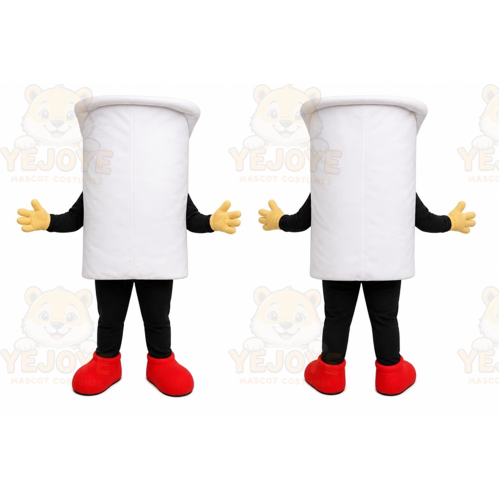 White Toilet Paper Roll Mascot Costume for Events and Promotions
