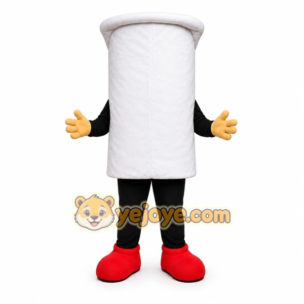 White Toilet Paper Roll Mascot Costume for Events and Promotions
