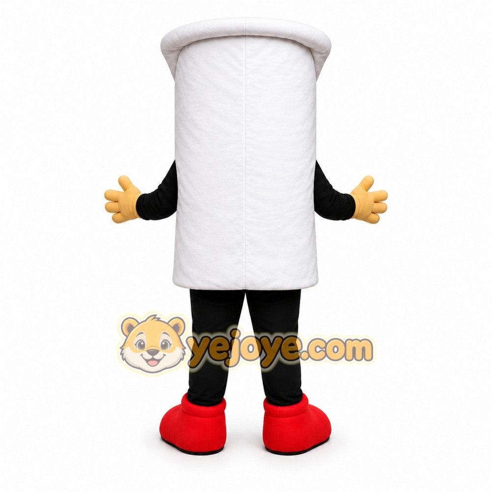 White Toilet Paper Roll Mascot Costume for Events and Promotions White Toilet Paper Roll Mascot Costume for Events and Promotions