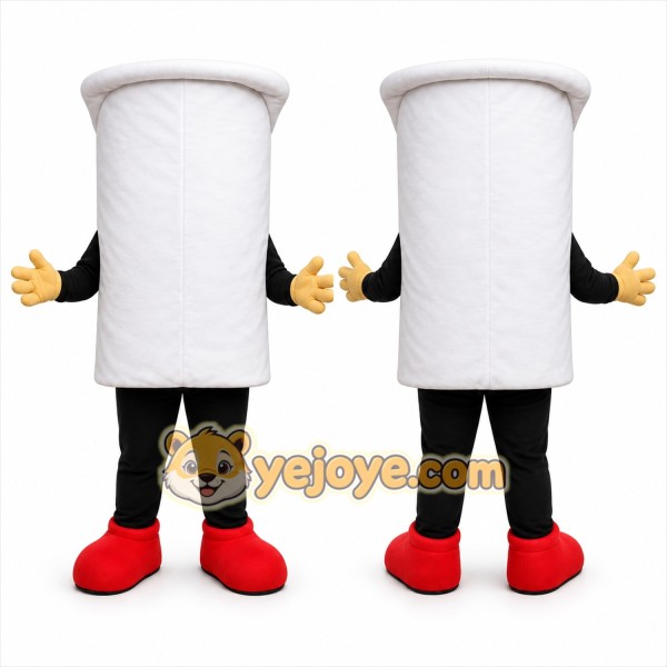 White Toilet Paper Roll Mascot Costume for Events and Promotions