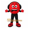 Red Headset Emoji Mascot Costume for Corporate Events Red Headset Emoji Mascot Costume for Corporate Events