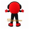 Red Headset Emoji Mascot Costume for Corporate Events Red Headset Emoji Mascot Costume for Corporate Events