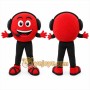 Red Headset Emoji Mascot Costume for Corporate Events