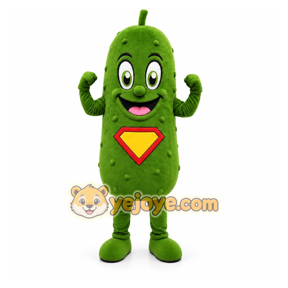 Green Pickle Mascot Costume for Events and Promotions Green Pickle Mascot Costume for Events and Promotions
