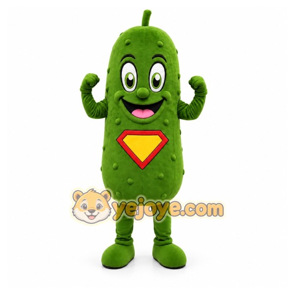 Green Pickle Mascot Costume for Events and Promotions