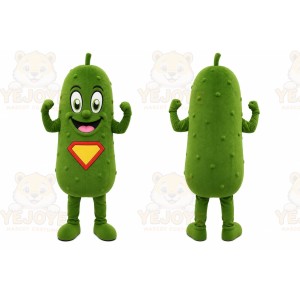 Green Pickle Mascot Costume for Events and Promotions