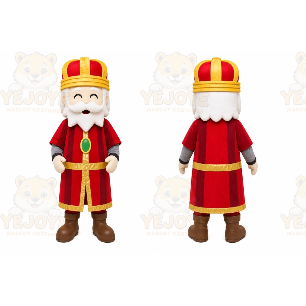Red King Mascot Costume for Holiday Events
