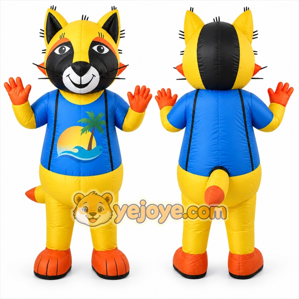 Yellow Cat Mascot Costume for Children's Events