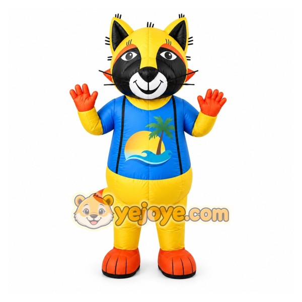 Yellow Cat Mascot Costume for Children's Events