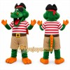 Green Alligator Pirate Mascot Costume for Children's Events Green Alligator Pirate Mascot Costume for Children's Events