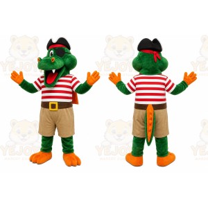Green Alligator Pirate Mascot Costume for Children's Events