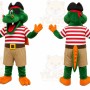 Green Alligator Pirate Mascot Costume for Children's Events