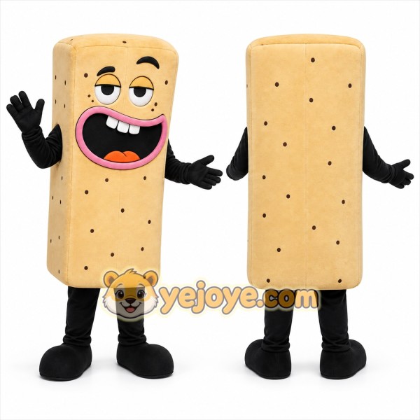 Tan Ice Cream Sandwich Mascot Costume for Restaurant Promotions