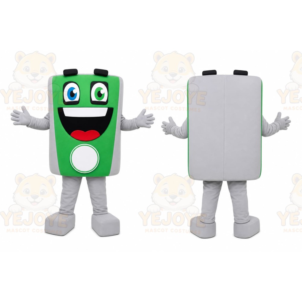 Green Battery Mascot Costume for Corporate Events