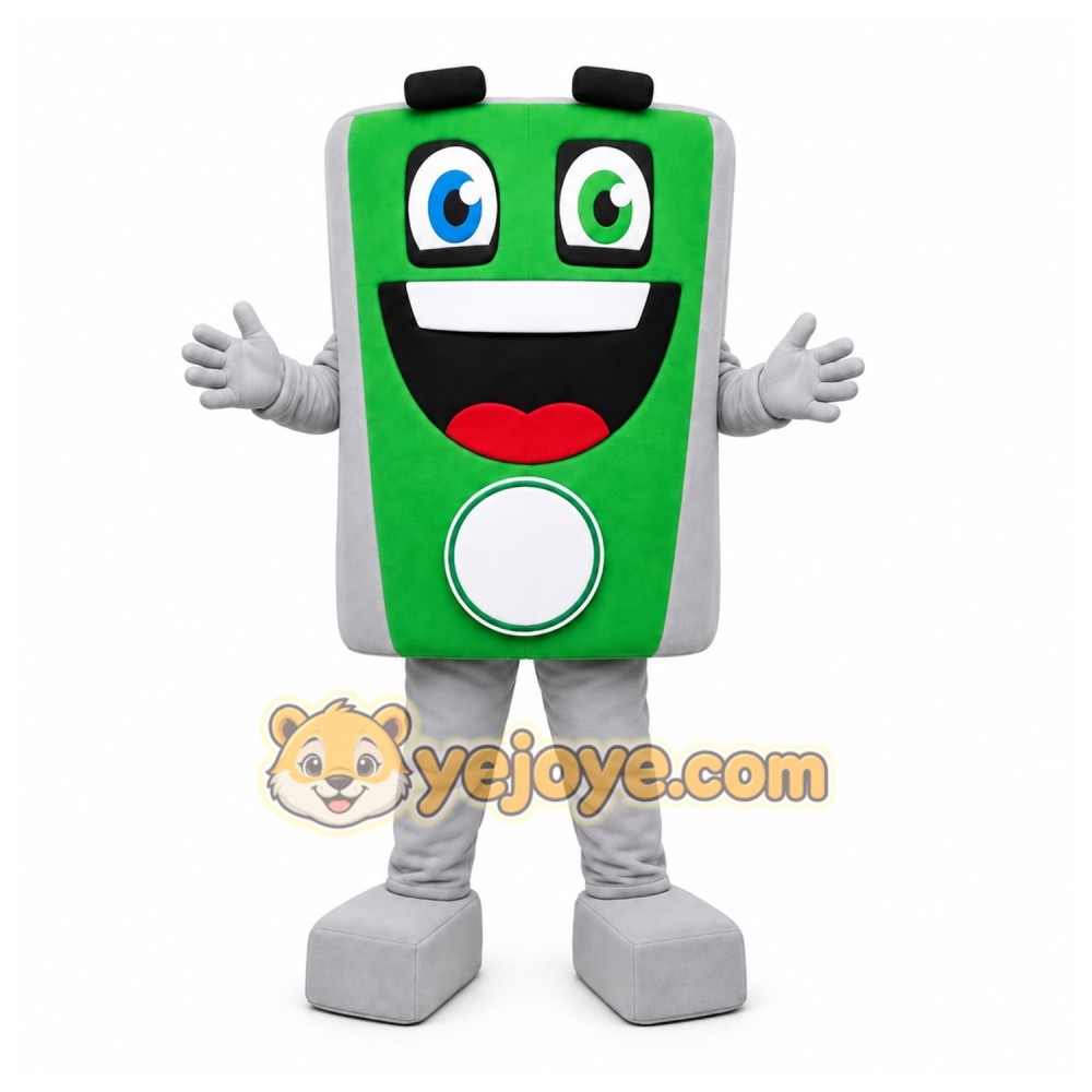 Green Battery Mascot Costume for Corporate Events