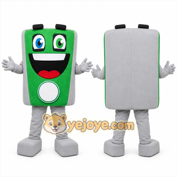 Green Battery Mascot Costume for Corporate Events