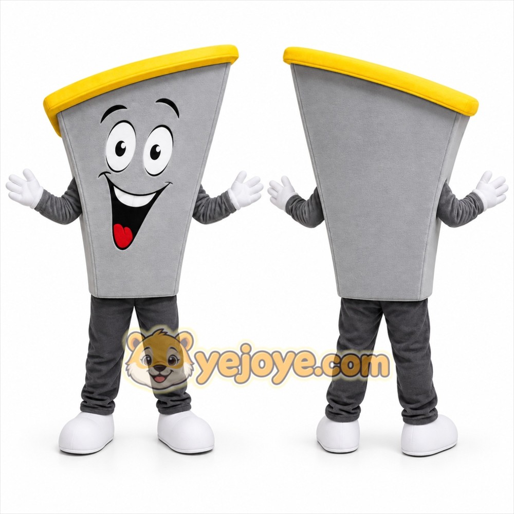 Gray French Fry Container Mascot Costume for Restaurant Promotions Gray French Fry Container Mascot Costume for Restaurant Promotions