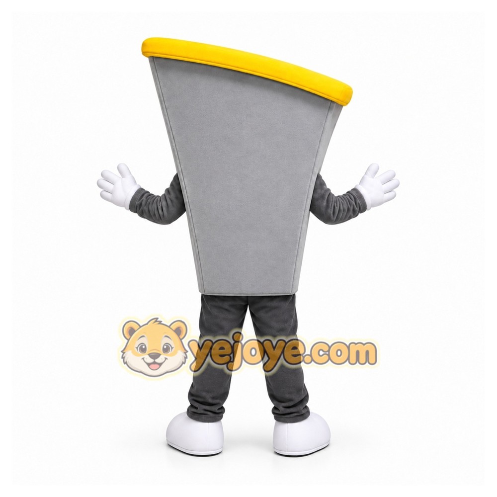 Gray French Fry Container Mascot Costume for Restaurant Promotions Gray French Fry Container Mascot Costume for Restaurant Promotions