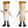 Beige Wrap Sandwich Mascot Costume for Restaurant Promotions