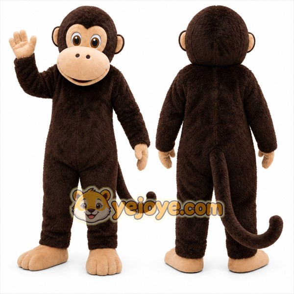Brown Monkey Mascot Costume for Children's Events