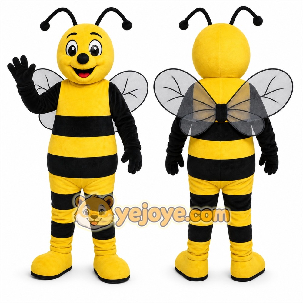Yellow Bee Mascot Costume for Children's Events Yellow Bee Mascot Costume for Children's Events